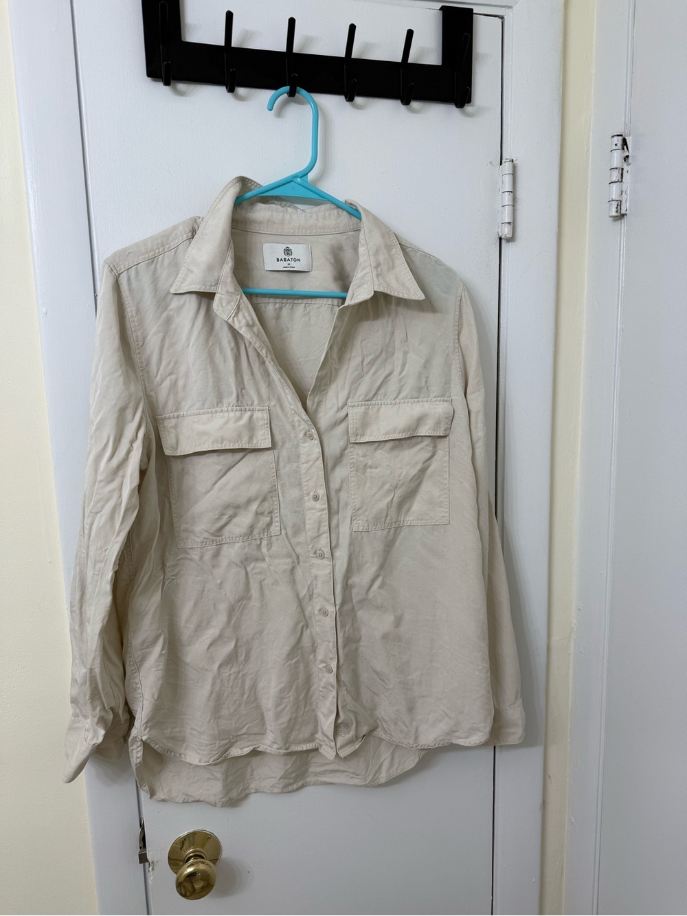Babaton Beige Button-Front Shirt